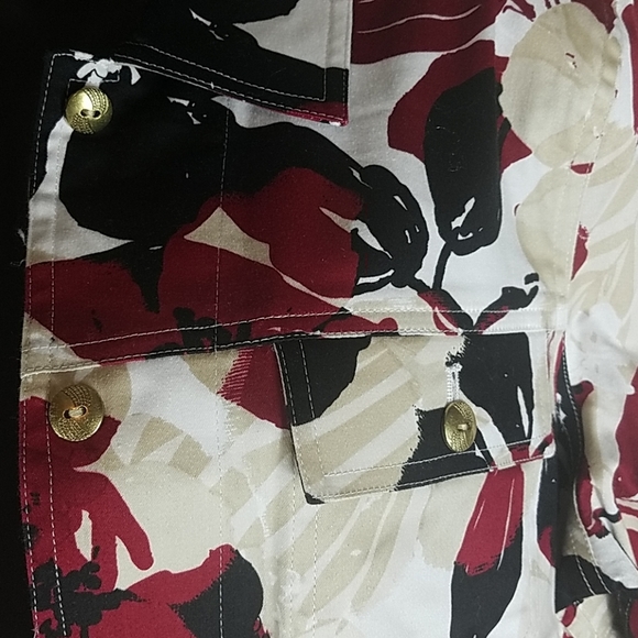 Draper's & Damon's, 0205, Red, black Floral Jacket, Sz M - Picture 4 of 8